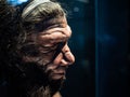 Male Neanderthal replicate exhibited inÃ¢â¬â¹ NaturalÃ¢â¬â¹ HistoryÃ¢â¬â¹ Museum, London.Ã¢â¬â¹ÃÂ 